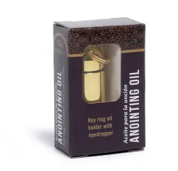 Anointing Oil Holder - Brass Finish in Box Packaging