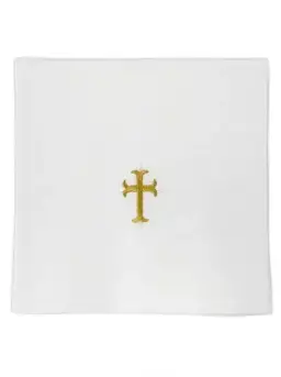 NEW 7" x 7" Chalice Pall - Linen - Gold Cross Design