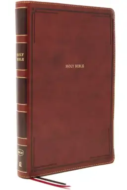 NKJV Holy Bible, Giant Print Thinline Bible, Brown Leathersoft, Red Letter, Comfort Print: New King James Version