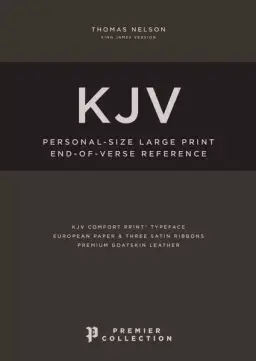 KJV Holy Bible: Large Print Single-Column with 43,000 End-of-Verse Cross References, Red Goatskin Leather, Premier Collection, Personal Size, Red Letter: King James Version