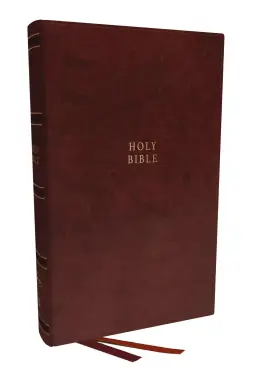 NKJV, Single-Column Reference Bible, Verse-by-verse, Brown Leathersoft, Red Letter, Comfort Print