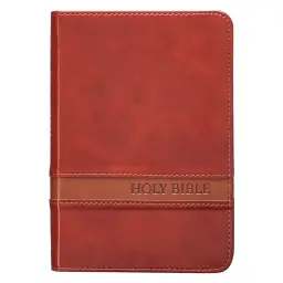 KJV Compact Large Print Imitation Leather Brown, Ribbon Marker, Words of Christ in Red, Maps