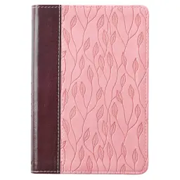 Burgundy and Pink Faux Leather Compact King James Version Bible