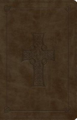 ESV Large Print Value Thinline Bible (TruTone, Olive, Celtic Cross Design)