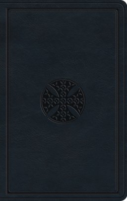 ESV Large Print Value Thinline Bible (TruTone, Navy, Mosaic Cross Design)