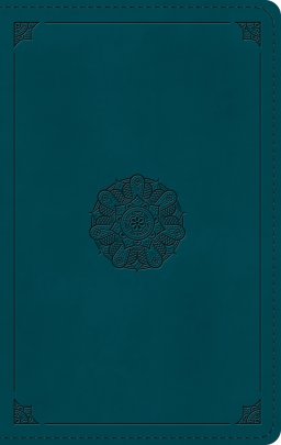 ESV Large Print Personal Size Bible, Red Letter (TruTone, Deep Teal, Emblem Design)