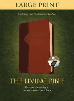 The Living Bible Large Print Edition Brown/Tan, Indexed