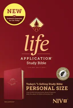 NIV Life Application Study Bible, Third Edition, Personal Size (LeatherLike, Berry, Indexed)