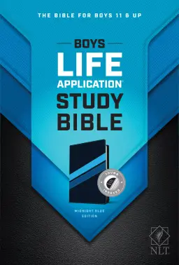 NLT Boys Life Application Study Bible, TuTone (LeatherLike, Midnight Blue, Indexed)