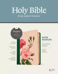 KJV Wide Margin Bible, Filament Enabled (LeatherLike, Pink Rose Garden, Red Letter)