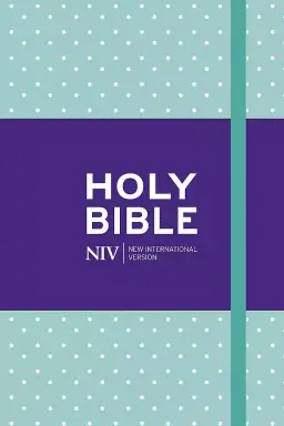 NIV Pocket Mint Polka-Dot Notebook Bible, Light Blue, Hardcover, Shortcuts, Reading plan, Timeline, Book by Book Overview