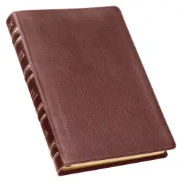 Brown Full Grain Leather Large Print Thinline King James Version Bible with Thumb Index