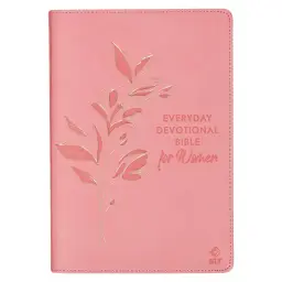 Devotional Bible NLT for Women Faux Leather, Pink