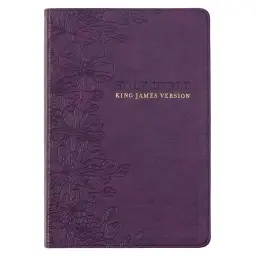 KJV Bible Thinline LP Faux Leather, Purple Floral