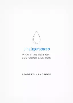 Life Explored Leader's Handbook