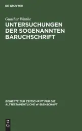 Untersuchungen Der Sogenannten Baruchschrift