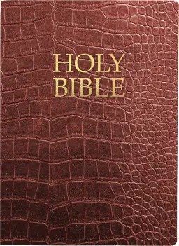 KJVER Holy Bible, Large Print, Walnut Alligator Leather