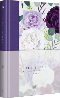 KJV Holy Bible, Large Print Medium Format, Purple Cloth Hardcover W/Ribbon Marker, Red Letter