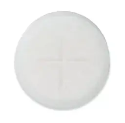 Pack of 500 Peoples Communion Wafers 1 1/8" Single Cross, White, Sealed Edge