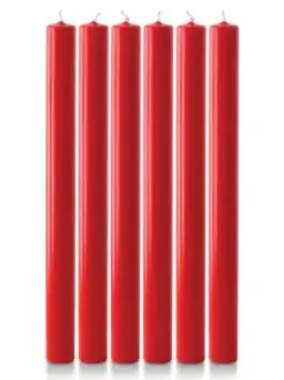 Red Advent Candle Set (12" x 1") - Pack of 6 (Over Dipped)