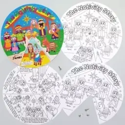 Nativity Colour-in Story Wheels