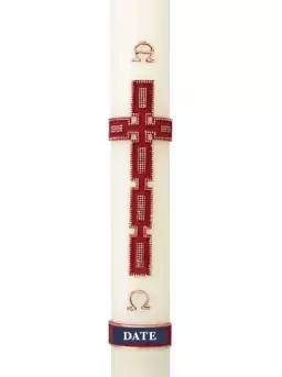 30" x 2" Paschal Candle with 2024 Celtic Cross Design Wax Relief - Single