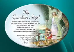 My Guardian Angel Ceramic Oval Plaque