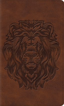 ESV Thinline Bible, Red Letter (TruTone, Brown, Royal Lion Design)