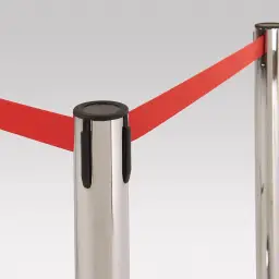 Retractable Barrier System with Chrome Pole & Red Barrier Tape