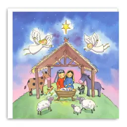 Away in a Manger Christmas Cards Pack of 5