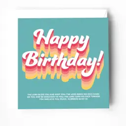 Christian Birthday greeting card with bible verse on cover. Numbers 6:24-26