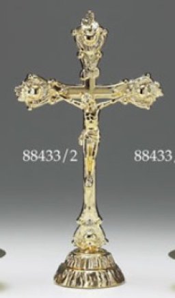 14" Brass Standing Crucifix