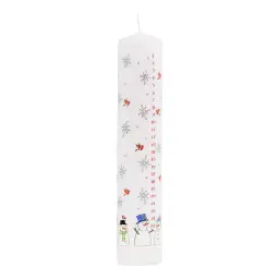 25cm x 5cm Snowmen Pillar Advent Candle - Single