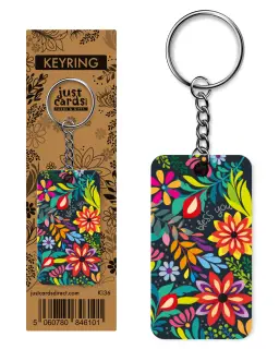 Bless you flowers keyring