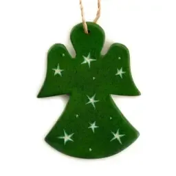 Angel Soapstone Decoration - Green