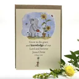 Grow in the Grace Elephant Keepsake Card