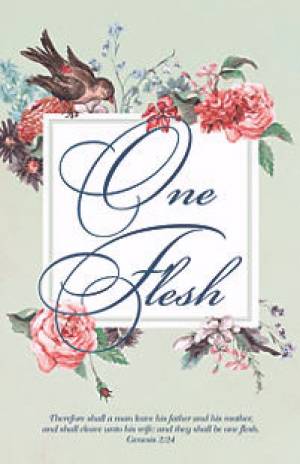 Bulletin-One Flesh (Genesis 2:24 KJV)  Wedding (Pack Of 100)