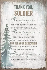 Plaque-Timeless Sentiments-Thank You Soldier (6 x 9)