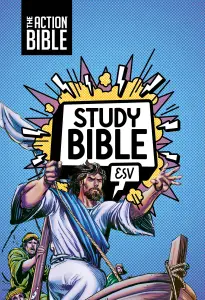 Action Bible Study Bible ESV, Leathersoft, Blue, Full Color