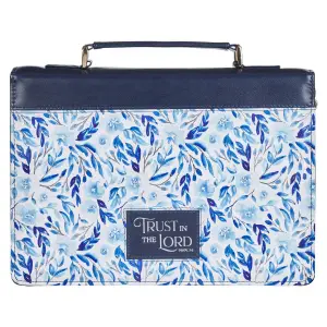 XXL Trust Blue Floral Fashion Bible Cover - Prov. 3:5