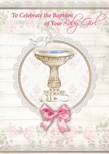 Baby Girl Baptism Single Card