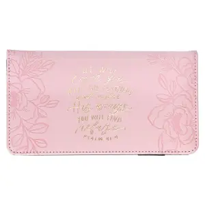 Checkbook Wallet Pink He Will Cover You Ps. 91:4