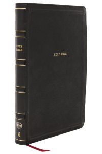 NKJV Giant Print End-of-Verse Reference Bible, Black Leathersoft, Red Letter, Comfort Print