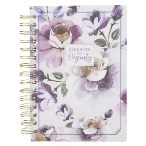 Journal Wirebound Purple Floral Strength & Dignity Prov. 31:25