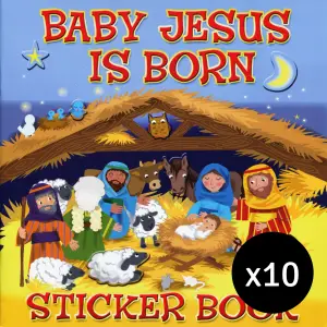 10 x Baby Jesus is Born Sticker Book