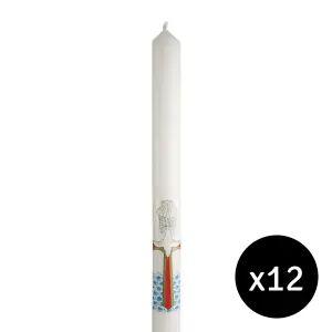 Pack of 12 Baptismal Candles  12 x 7/8 Inch - White Cathedral