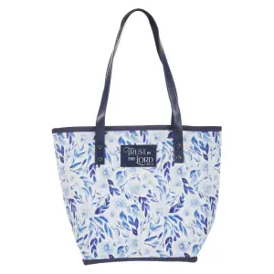 Tote Bag Blue Floral Trust Prov. 3:5