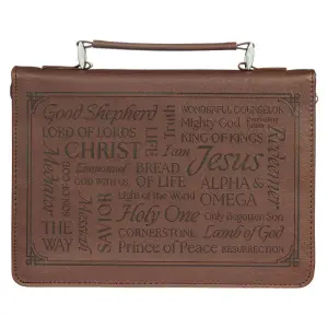 XXL Names of Jesus Brown Classic Bible Cover - Isa. 9:6,