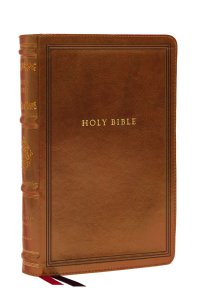 KJV Large Print Reference Bible, Brown Leathersoft, Red Letter, Comfort Print (Sovereign Collection)