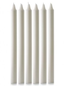 15" x 1 1/8" Advent Candle Set - White - Pack of 6 (over-dipped)